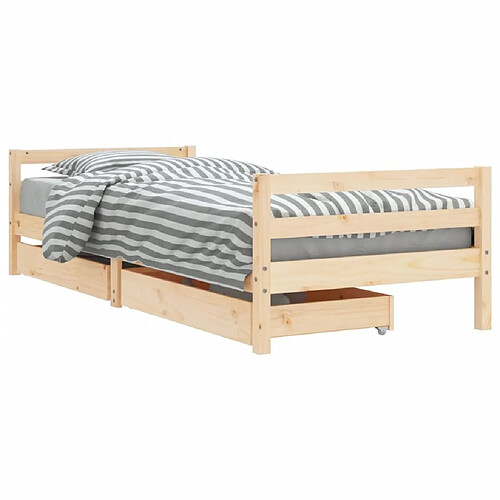 Maison Chic Lit d'Enfant Chambre - Cadre de lit pour enfant avec tiroirs 90x200 cm bois de pin massif -MN98925