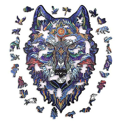 Universal Puzzle en bois 150 pièces Loup pour adultes et enfants _ Multicolore