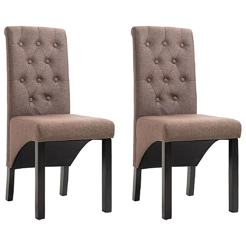 Maison Chic Lot de 2 Chaises à manger,Chaise pour cuisine,Solide Structure marron tissu -MN98682