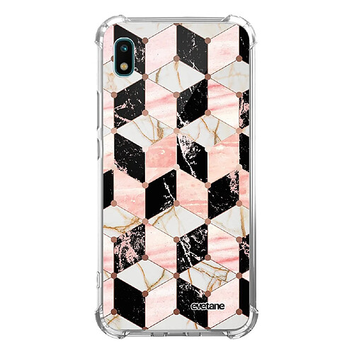 Coque Samsung Galaxy A10 anti-choc souple avec angles renforcés transparente Cubes Marbres Evetane