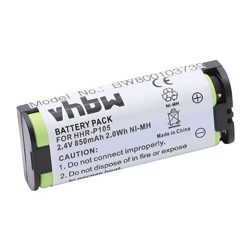 vhbw NiMH batterie 800mAh (2.4V) pour téléphone fixe sans fil Panasonic KXTG2421P, KXTG2422, KXTG2424, KXTG2431 comme CPH-508, BBTG0658001, etc.