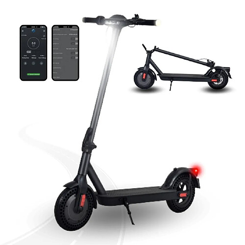 YOMME MOBILITÉ 350w Trottinette Électrique Pliante Glisse Urbaine Pour Adultes, 10pouces, App Contrôle, 22 À 30km, 25km/H, Étanchéité Ipx4, Avec Led Avant Et Feu Arrière, Guidon Clignotant