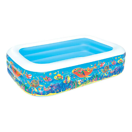 Bestway Piscine rectangulaire Deluxe Décor Poissons - 3.05 x 1.83 x 0.56 m