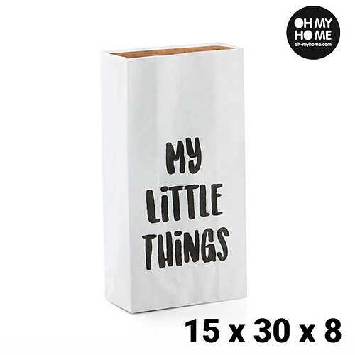 Totalcadeau Sac en Papier my little things (15 x 30 x 8 cm) - Objet déco pas cher