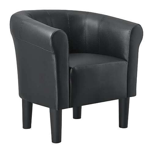 Helloshop26 Fauteuil lounge chaise siège synthétique plastique 70 cm noir 03_0001933