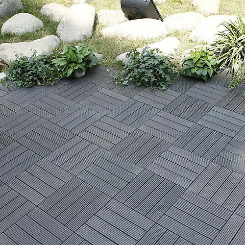 ProGarden Ensemble de carreaux de terrasse 6 pcs Gris foncé