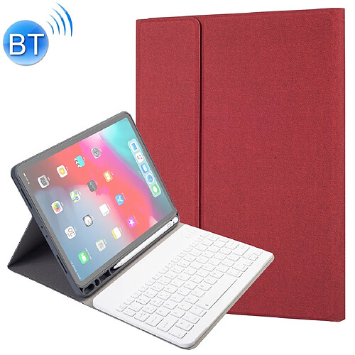 Wewoo RK11 Pour iPad Pro 11 pouces Texture Soie Détachable En Plastique Clavier Bluetooth Cuir Avec Fente Stylo Et Fonction Stand Rouge