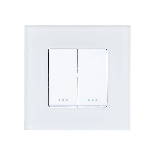 Ledkia Interrupteur Double avec Plaque PC Modern Blanc