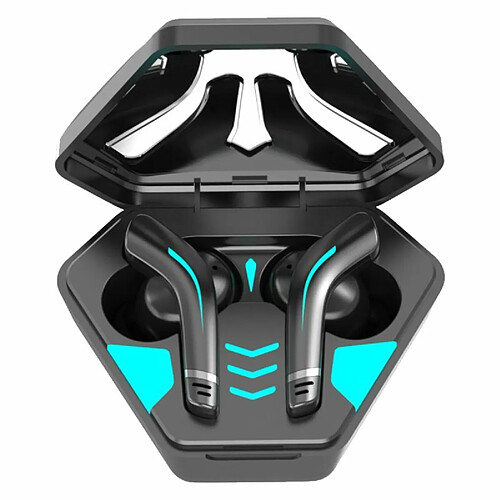 G28 Casque Binaural Bluetooth 5.2 Écouteurs De Jeu Sans Fil Avec Étui De Charge Cool Breathing Light Sport Écouteurs Noir