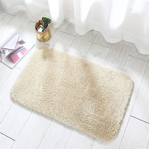 LUUCOZK Tapis de bain antidérapants absorbants à séchage rapide pour salle de bain -Beige-80x120cm