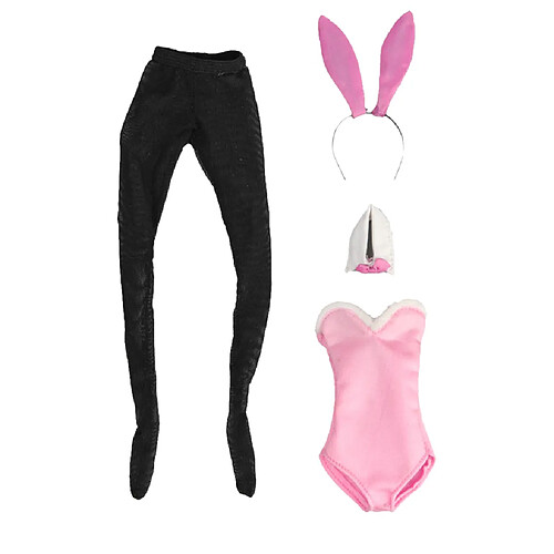 Vêtement pour Poupée 12'' Action Figure Femme Bunny Girl Rose