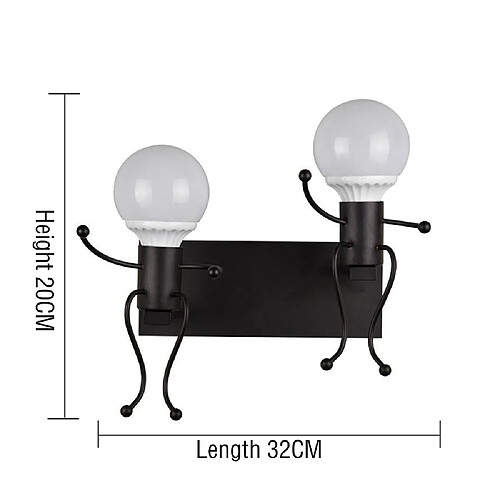 Universal Lampe murale créative à LED d'intérieur Lampe murale moderne Lampe Art Deco Fer E27 Chambre Chambre Enfant Cuisine | Lampe murale intérieure à LED