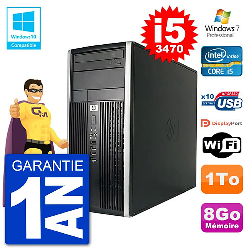 PC HP 6300 MT Intel Core i5-3470 RAM 8Go Disque Dur 1To Graveur DVD Wifi W7 · Occasion