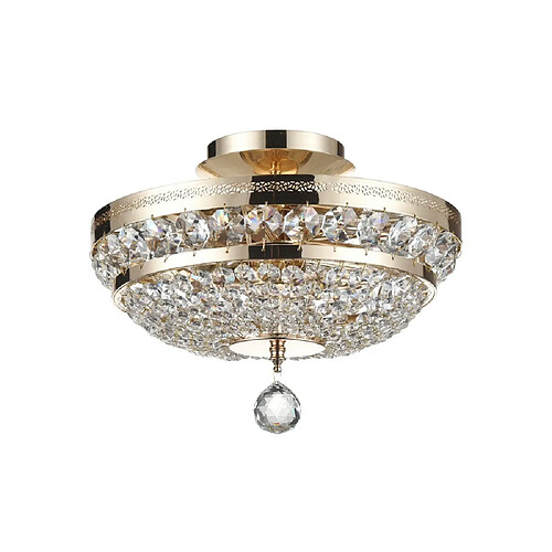 MAYTONI Plafonnier semi-encastré doré et cristal, 3 lumières, E14