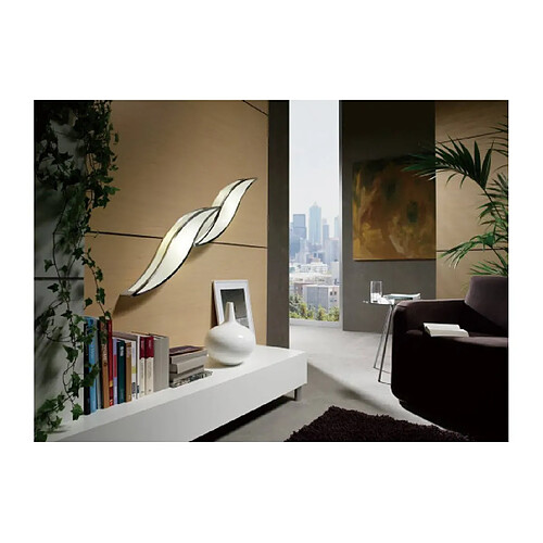 Luminaire Center Applique murale Sintesys E27 2 Ampoules E27 Large, chrome poli/arylique blanc