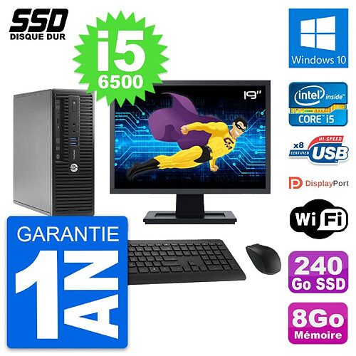 PC HP ProDesk 400 G3 SFF Ecran 19" i5-6500 RAM 8Go SSD 240Go Windows 10 Wifi · Occasion