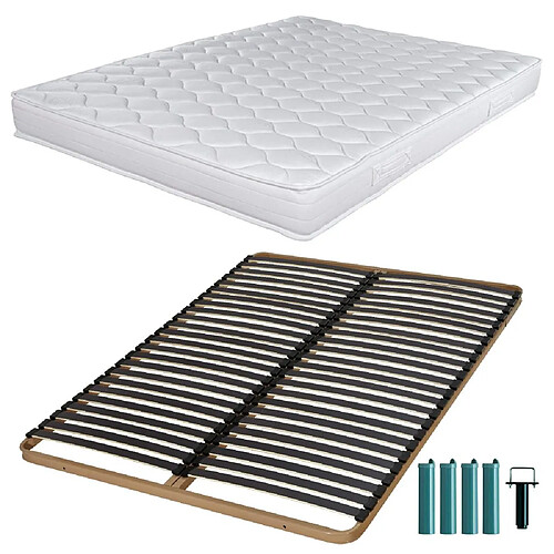 Ebac Matelas et sommier 160x200 Mousse - Montana - Soutien medium - Fabriqué en France