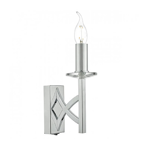 Luminaire Center Applique murale Lyon chrome poli et cristal 1 ampoule