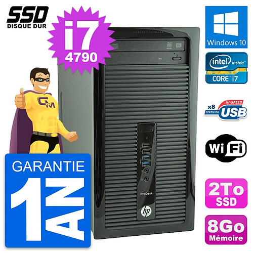 PC Tour HP ProDesk 400 G1 Intel Core i7-4790 RAM 8Go SSD 2To Windows 10 Wifi · Occasion