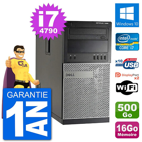 PC Tour Dell 7020 Intel Core i7-4790 RAM 16Go Disque Dur 500Go Windows 10 Wifi · Occasion