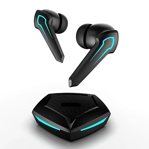 Universal Écouteurs de jeux sans fil TWS Bluetooth 5.1 Bouchons d'oreille à très faible latence avec microphone ordinaire Microphone impact jeux | Écouteurs Bluetooth (noir)