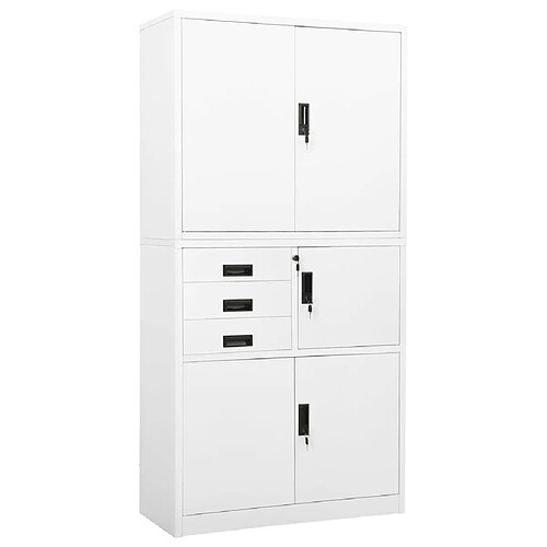 vidaXL Armoire de bureau Blanc 90x40x180 cm Acier