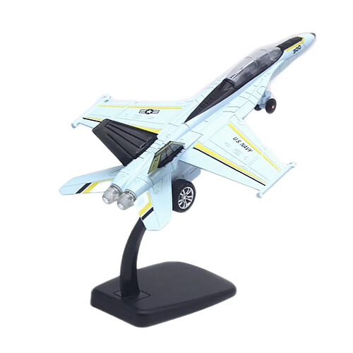 Diecast Pull Back LED Light & Sound USA F / A-18 Strike Fighter Sky Blue