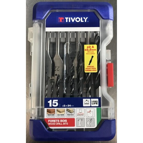 Tivoly Coffret de 8 forets et 6 mèches T15 Wood