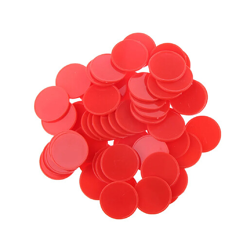 100x 25 Mm En Plastique Casino Jetons De Poker Bingo Marqueurs Jeton Jouet Cadeau Rouge