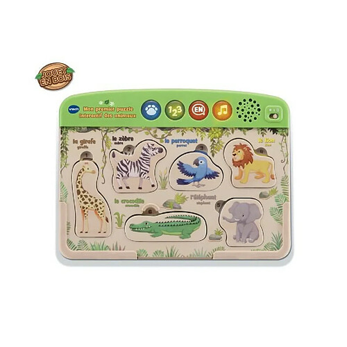 VTECH BABY Mon Premier Puzzle Interactif des animaux - Jouet Bois Fsc