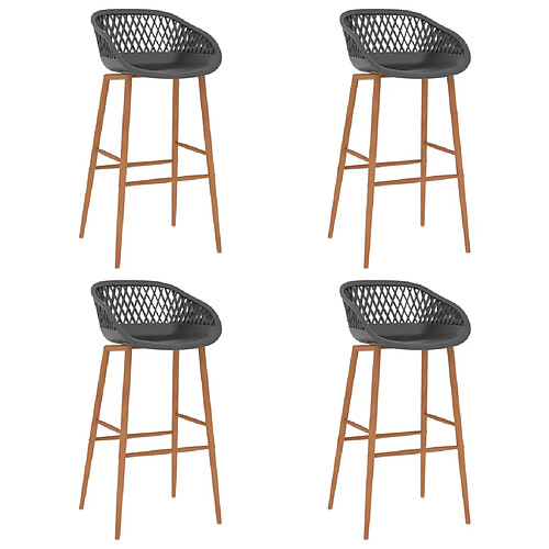 vidaXL Chaises de bar lot de 4 gris