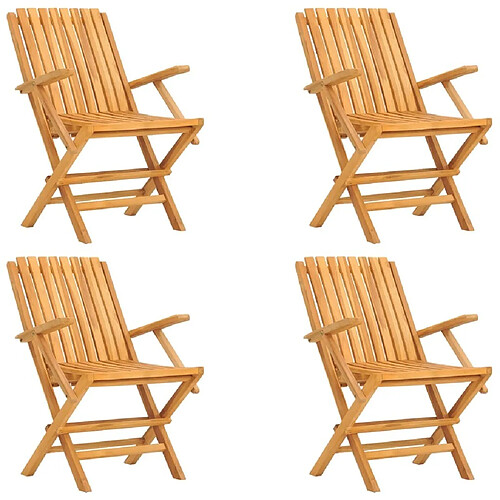 Maison Chic Lot de 4 Chaises de jardin,Fauteuil d'extérieur pliantes 61x67x90 cm bois massif teck -MN71152