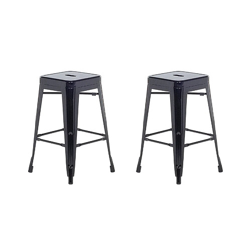 Beliani Tabouret de bar Set de 2 Noir CABRILLO