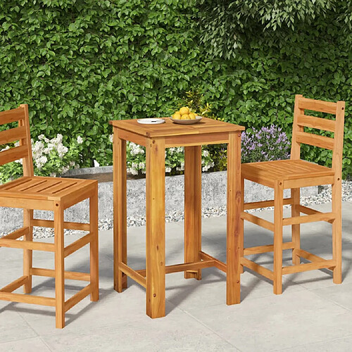 vidaXL Table de bar de jardin 60x60x105 cm Bois d'acacia solide