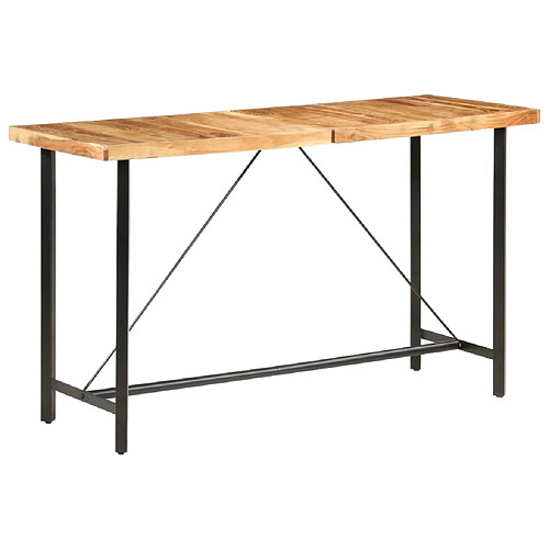 vidaXL Table de bar 180x70x107 cm bois d'acacia massif