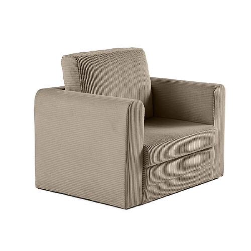 Bestmobilier Marilia - fauteuil - convertible déplimousse - en velours côtelé