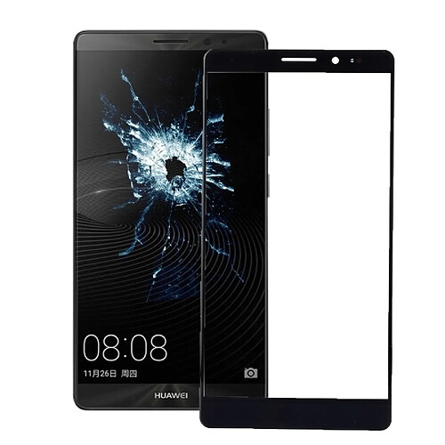 Wewoo Pièce détachée pour Huawei Mate 8 noir lentille extérieure de verre d'écran avant