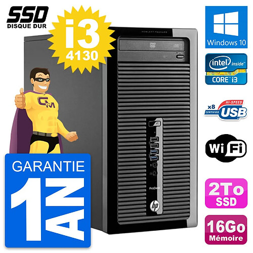 PC Tour HP ProDesk 400 G1 Intel Core i3-4130 RAM 16Go SSD 2To Windows 10 Wifi · Occasion