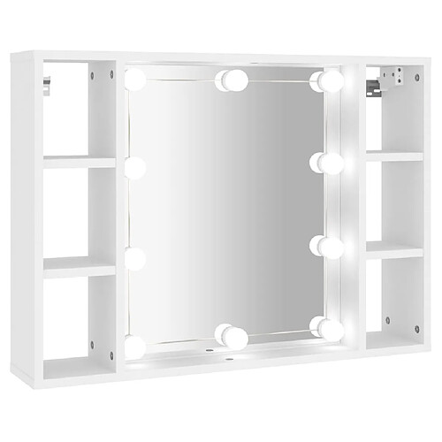 Helloshop26 Armoire à miroir avec led 76 x 15 x 55 cm blanc 02_0006656