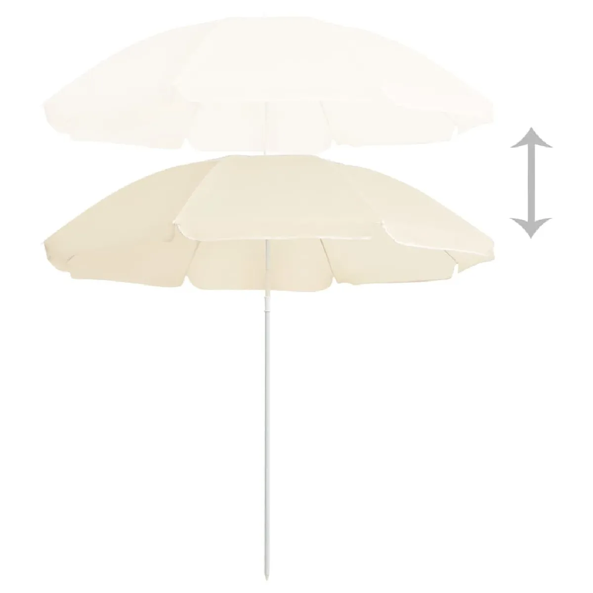 Maison Chic Parasol Jardin | Parasol d'extérieur avec mat en acier Sable 180 cm - GKD16510