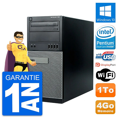 PC Tour Dell OptiPlex 790 MT Intel G630 RAM 4Go Disque Dur 1To Windows 10 Wifi · Occasion