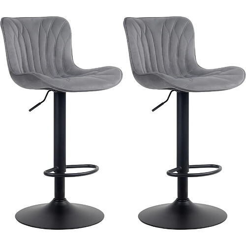 Non Lot de 2 tabourets de bar Linus velours