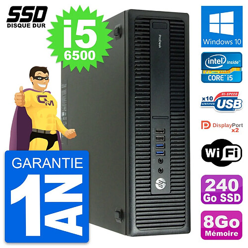 PC HP ProDesk 600 G2 SFF Intel Core i5-6500 RAM 8Go SSD 240Go Windows 10 Wifi · Occasion