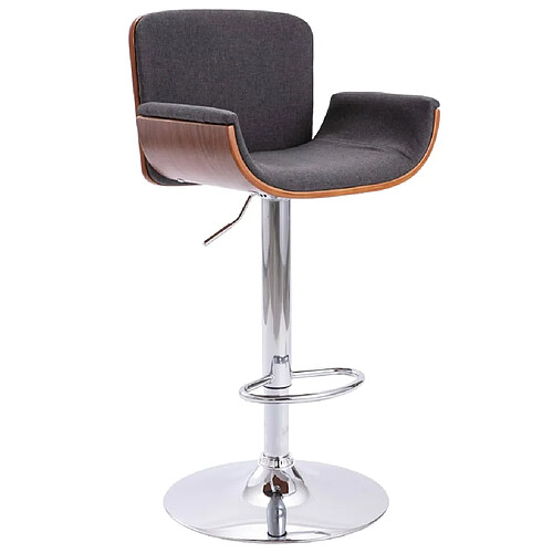 vidaXL Tabouret de bar Gris Tissu