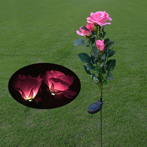 Wewoo Solaire LED artificielle rose lanterne décoration de jardin lampe de pelouse