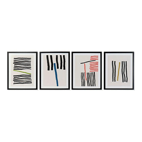 Cadre DKD Home Decor Lines Abstrait Moderne (35 x 3 x 45 cm) (4 Unités)