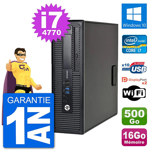 PC HP EliteDesk 800 G1 Core i7-4770 RAM 16Go Disque Dur 500Go Windows 10 Wifi · Occasion