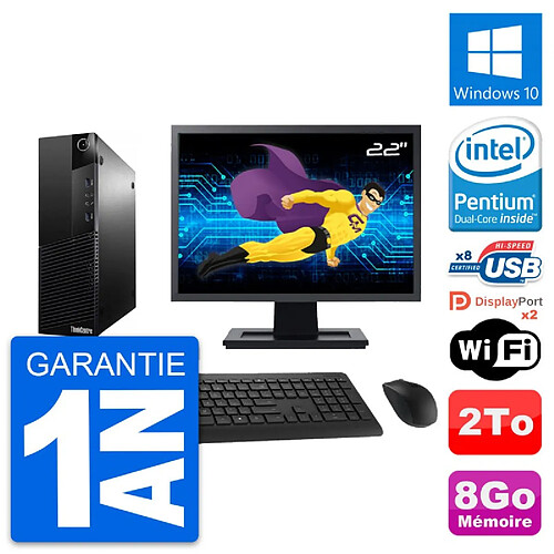 PC Lenovo M83 SFF Ecran 22" Intel G3220 RAM 8Go Disque Dur 2To Windows 10 Wifi · Occasion