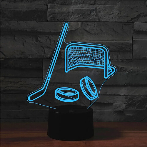 Wewoo Lampe Forme colorée de hockey sur glace 3Dlampe de table de vision de LED version USB et batterie