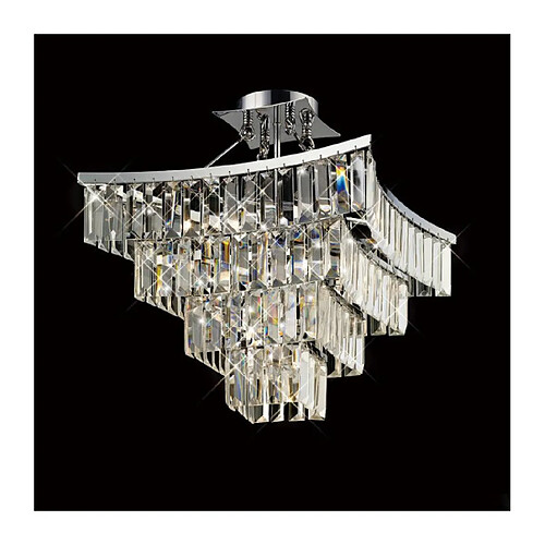 Luminaire Center Semi Plafonnier Gianni 5 Ampoules chrome poli/cristal